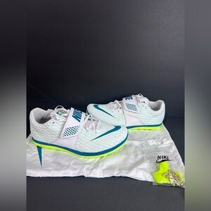 Nike High Jump Elite Track Shoes Men’s 8.5/ W 10 White Green Spruce FZ9636-100